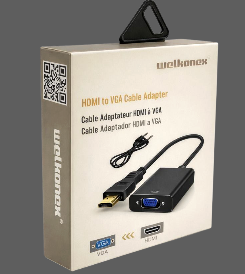CONVERSOR HDMI A VGA CON AUDIO 15CM