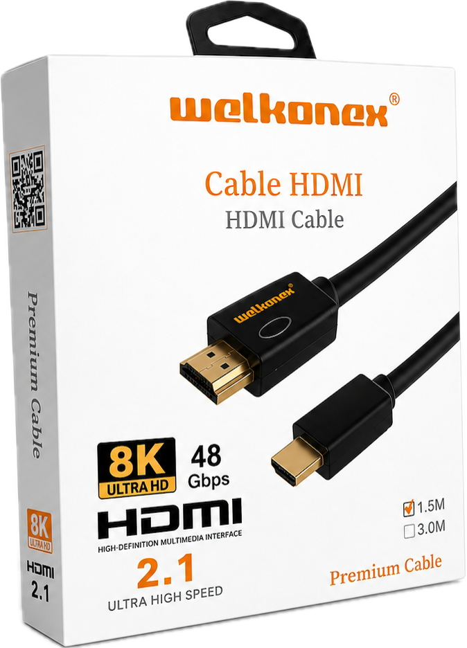 CABLE HDMI V2.1 8K 1.5M WELKONEX