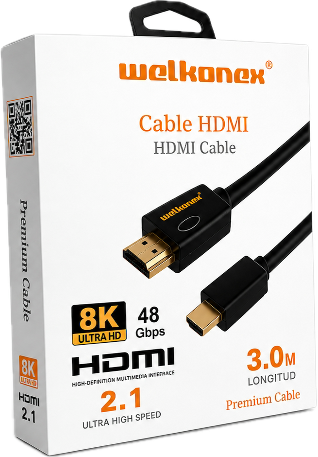 CABLE HDMI V2.1 8K 3M WELKONEX