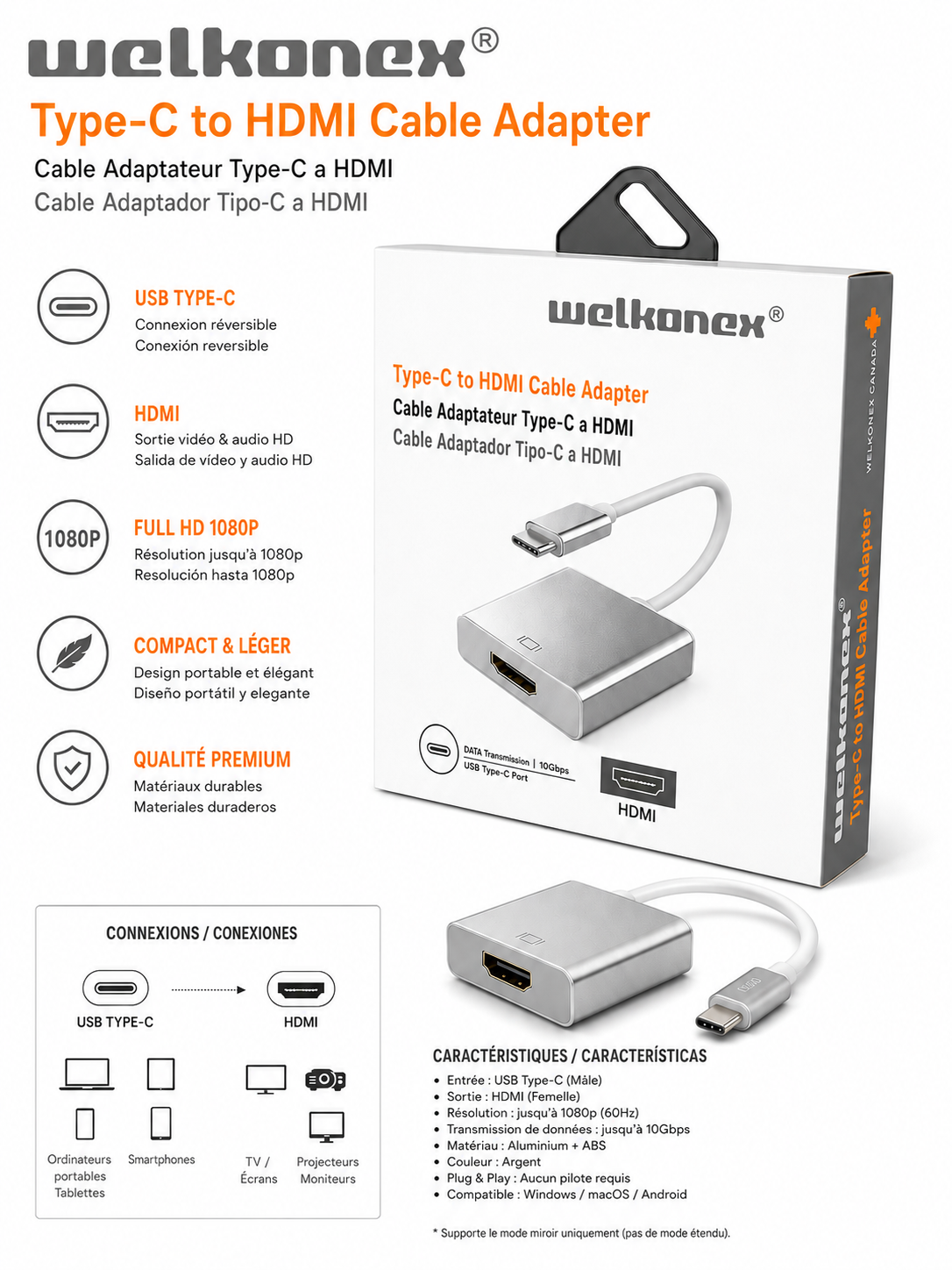 ADAPTADOR TIPO C A HDMI